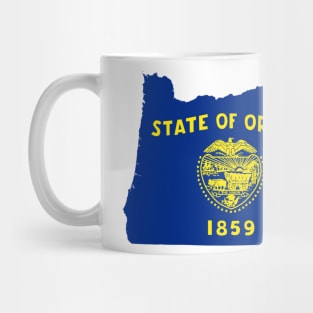 Oregon Flag State Outline AF (black) Mug